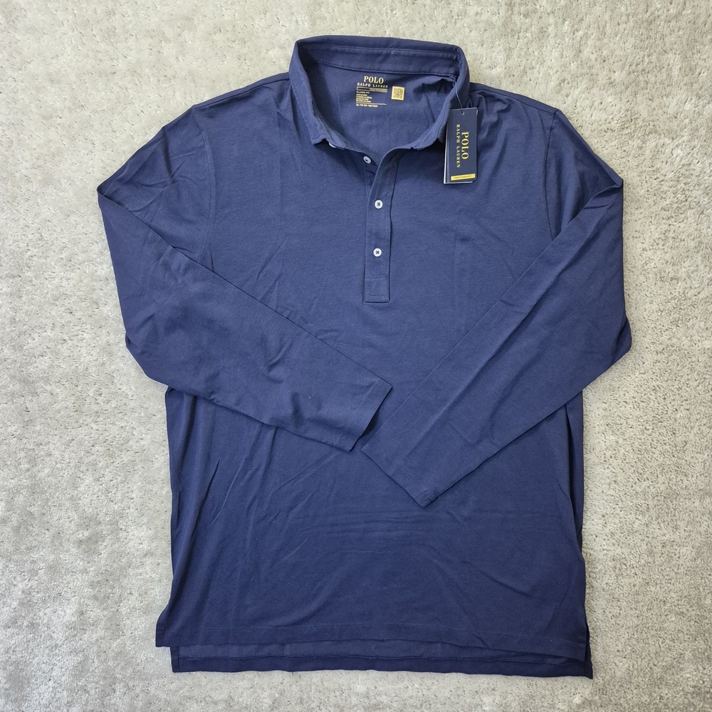 Polo Ralph Lauren Polo Shirt Mens XL Blue Cotton Stretch Golf Preppy Casual USA - Picture 2 of 10